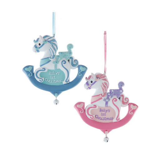 Baby's 1st Christmas Rocking Horse Ornament, 2 styles