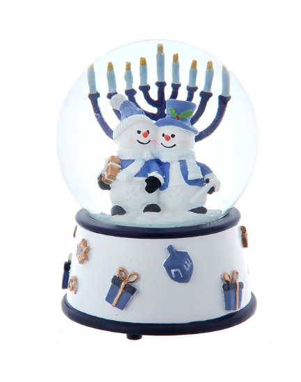 Musical Wind-Up Hanukkah Snowman Water Globe
