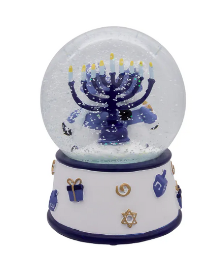 Musical Wind-Up Hanukkah Snowman Water Globe