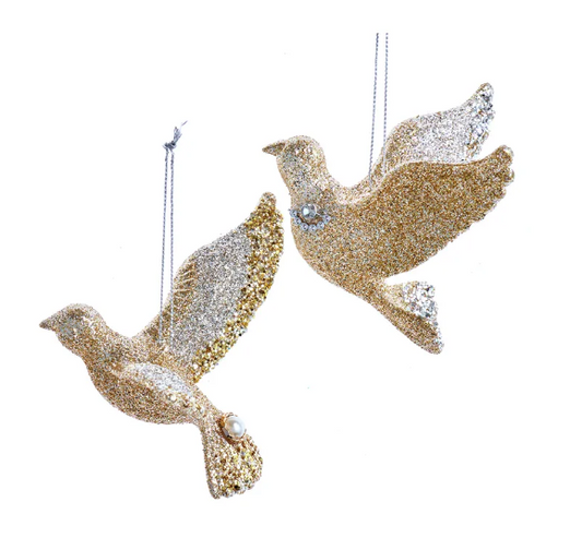 Platinum Dove Ornaments, 2 styles