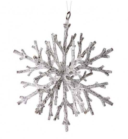 Frosted 3D Snowflake Ornament, Large