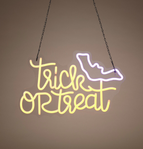 Neon Lighted Halloween "Trick or Treat" Decor