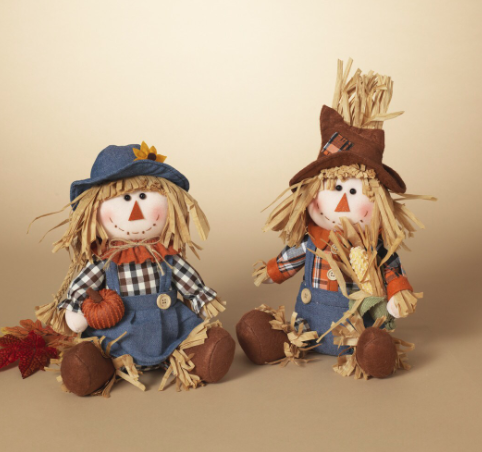 Plush Sitting Scarecrow Figurine, 2 styles