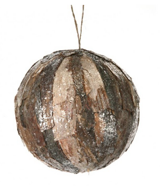 Frosted Natural Ball Ornament
