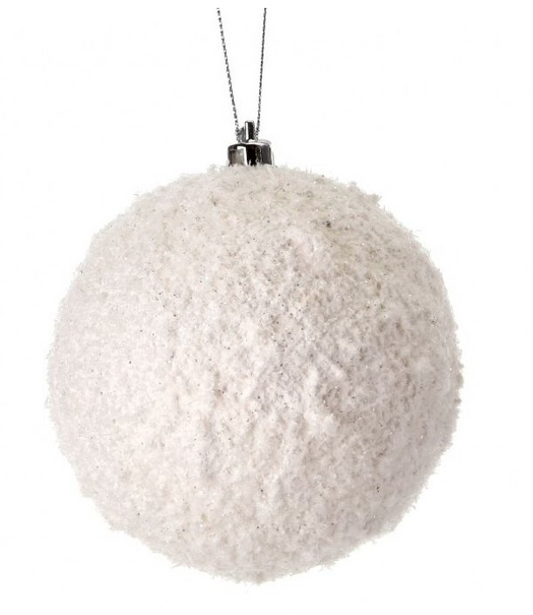 Frosted Textured Snowball Orament