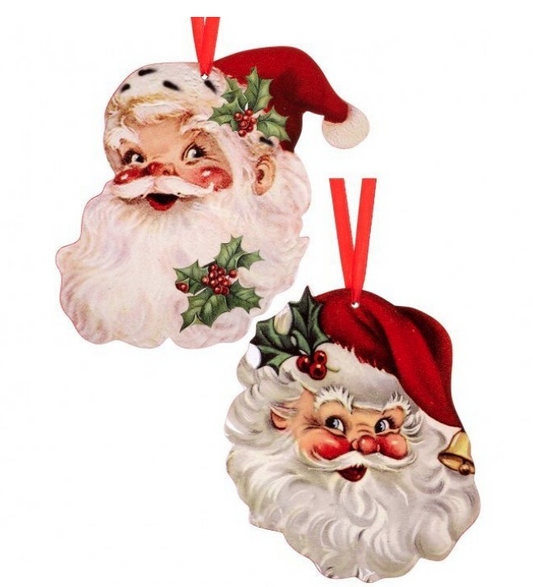 Retro Santa Face Ornament, 2 styles