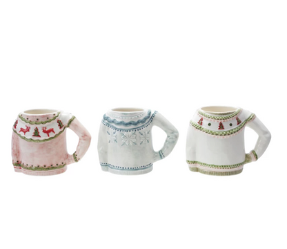 Stoneware Sweater Shaped Mug, 3 Styles