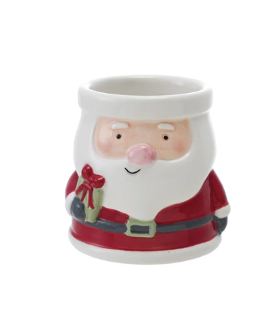 Hand-Painted Ceramic Santa Shaped Container