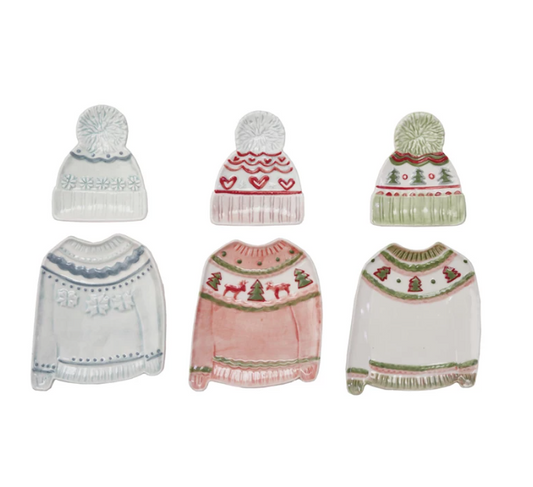 Sweater Shaped Plate with Hat Shaped Dish, Set of 2