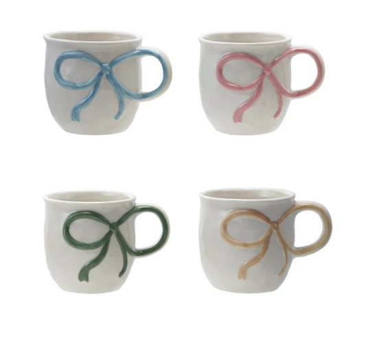 Mug w/ Bow Handle, 4 Colors