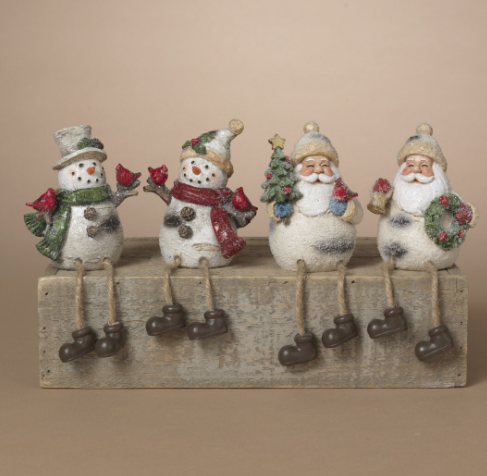 Santa and Snowman Holiday Shelf Sitter, 4 styles
