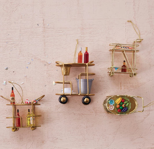 Metal Bar Cart Ornament, 4 styles