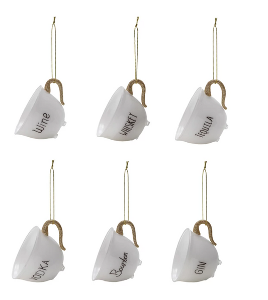 Teacup Ornament with Alcohol Name, 6 Styles