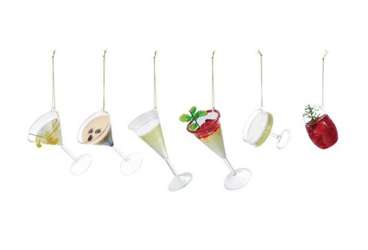Glass Cocktail Ornament, 6 Styles