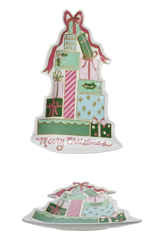 "Merry Christmas" Platter with Gifts