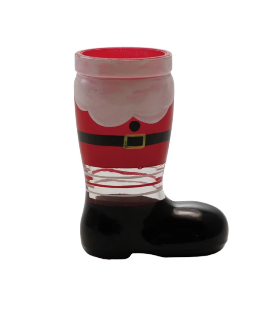 Hand-Painted Santa Boot Shaped Shot Glass