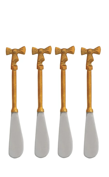 Canape Knife with Gold Finish Bow Handle