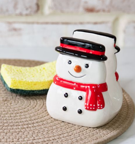 Ceramic Snowman Sponge Holder