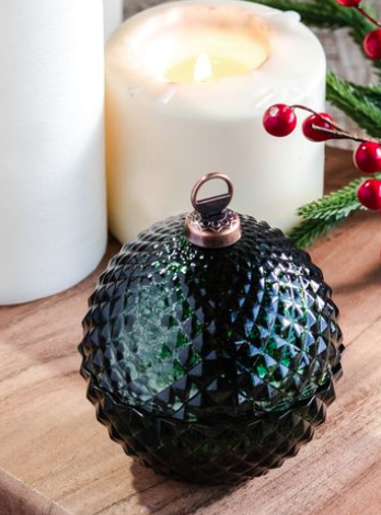 Green Diamond Ornament Jar, Small