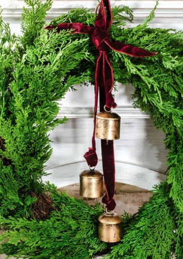Burnt Gold and Maroon Velvet Bell Hanger