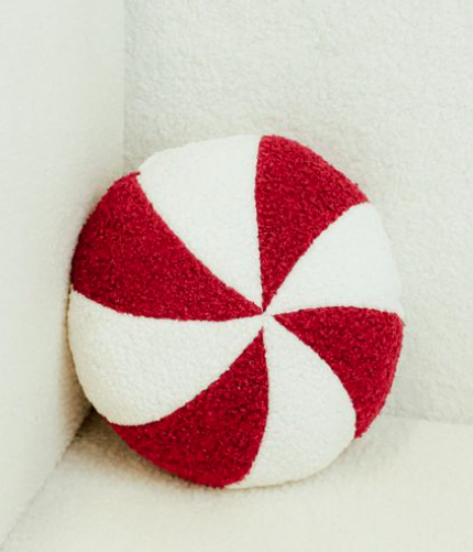 Peppermint Round Pillow