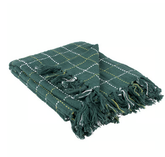 Green Plaid Throw