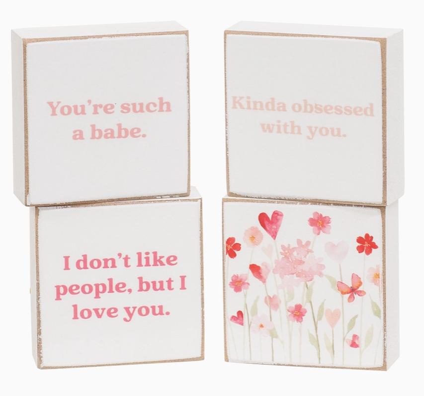 Kinda Obsessed Mini Square Blocks, 4 styles