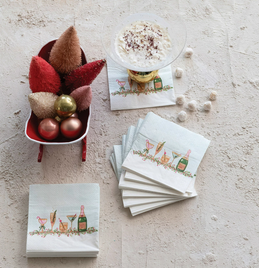 Paper Cocktail Napkins w/ Holiday Cocktails