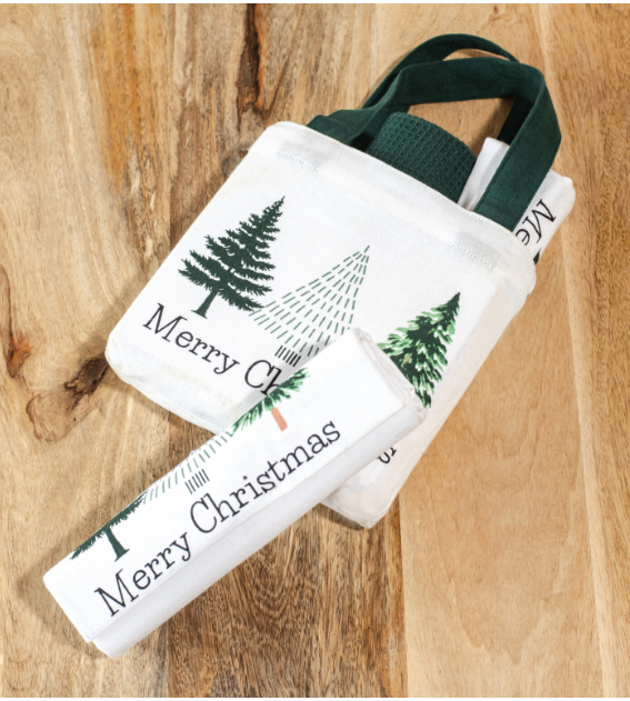 3 Piece Merry Towel with Bag