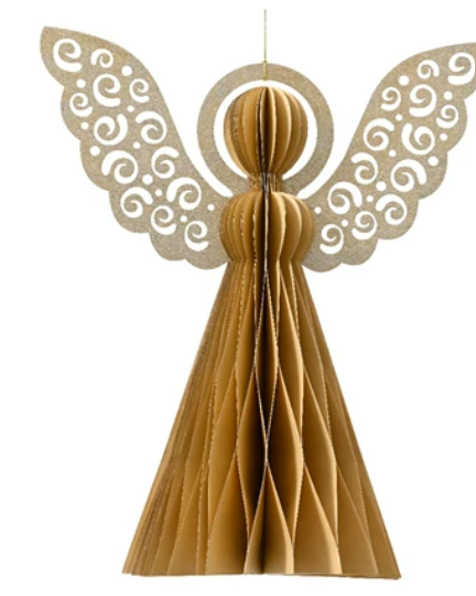 Paper Angel Ornament, Gold