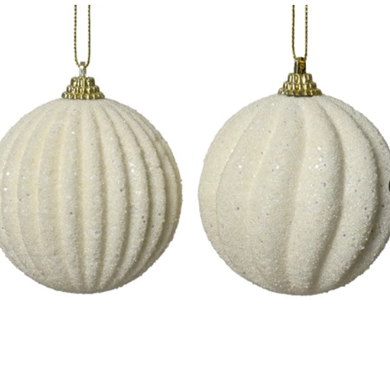 White Glitter Ornament, 2 styles