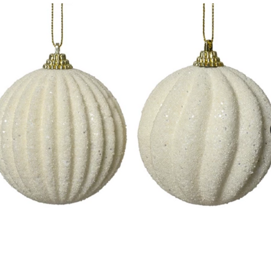 White Glitter Ornament, 2 styles