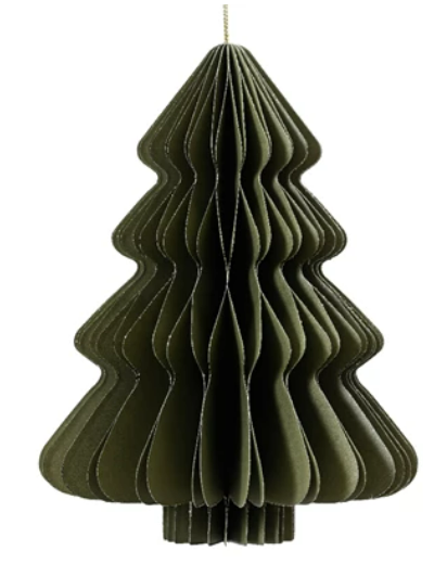 Paper Tree Ornament, Dark Green