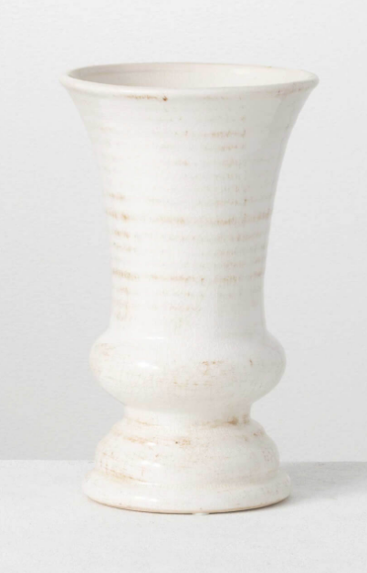 Beckett White Ceramic Urn