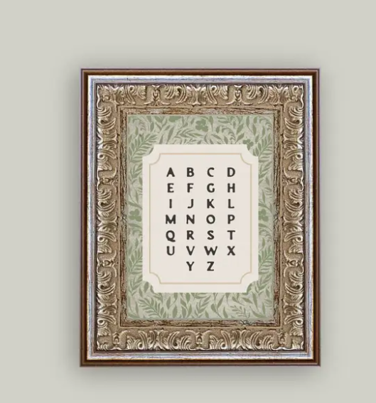 Alphabet Framed Antique Art