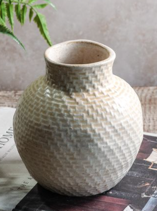 Lucas Cream Ball Vase Small