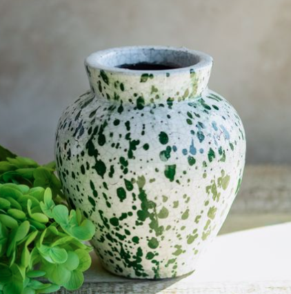 Benjamin Green Splatter Vase