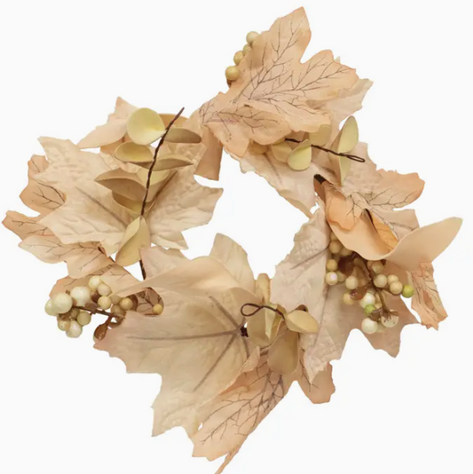 Natural Leaves, Clusters & Eucalyptus Candle Ring