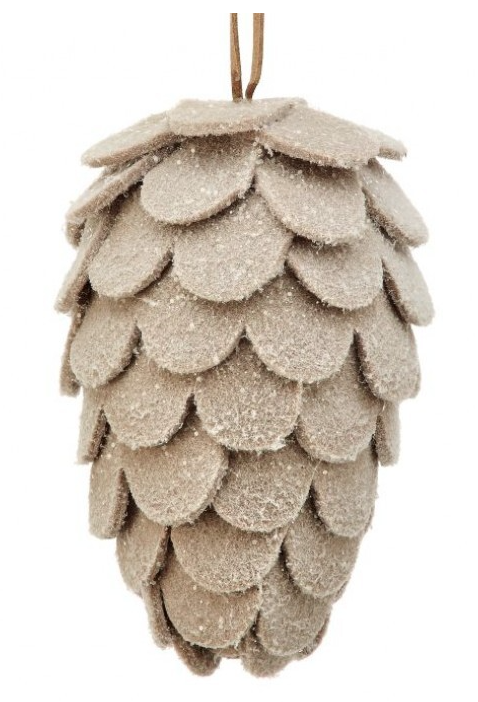 Felt Pinecone Ornament, Tan
