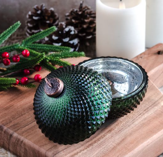 Green Diamond Ornament Jar, Large