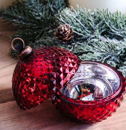Red Diamond Ornament Jar, Small