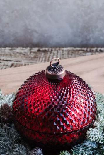 Red Diamond Ornament Jar, Large