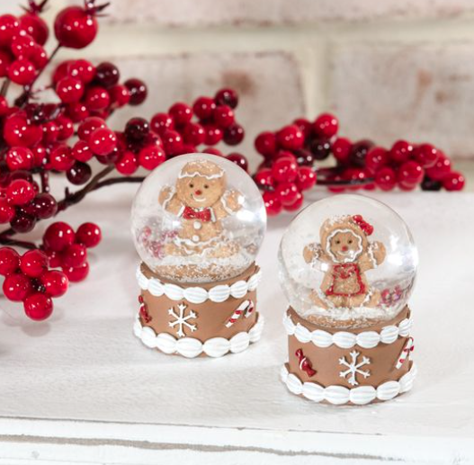 Mini Snow Globes Gingerbread, 2 styles