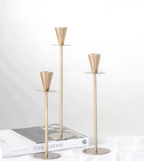 Amari Antique Brass Candle Holder, 3 sizes