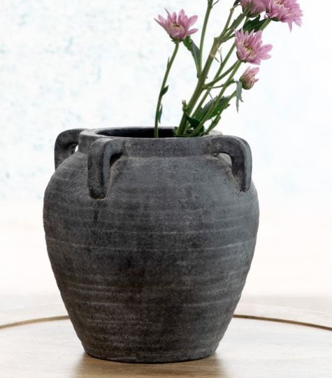 Jordan Charcoal Four Handle Vase