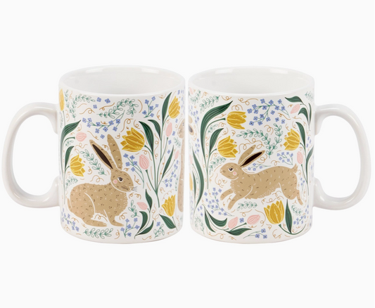 Rabbit Folk Art Mug