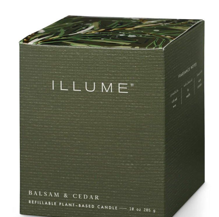 Balsam Cedar Boxed Glass Candle