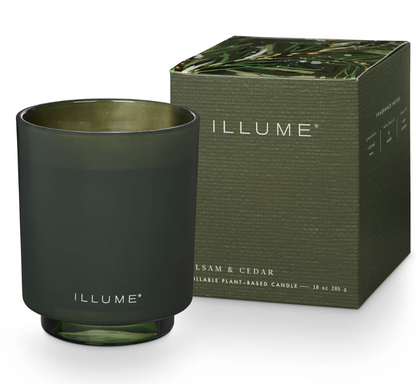 Balsam Cedar Boxed Glass Candle