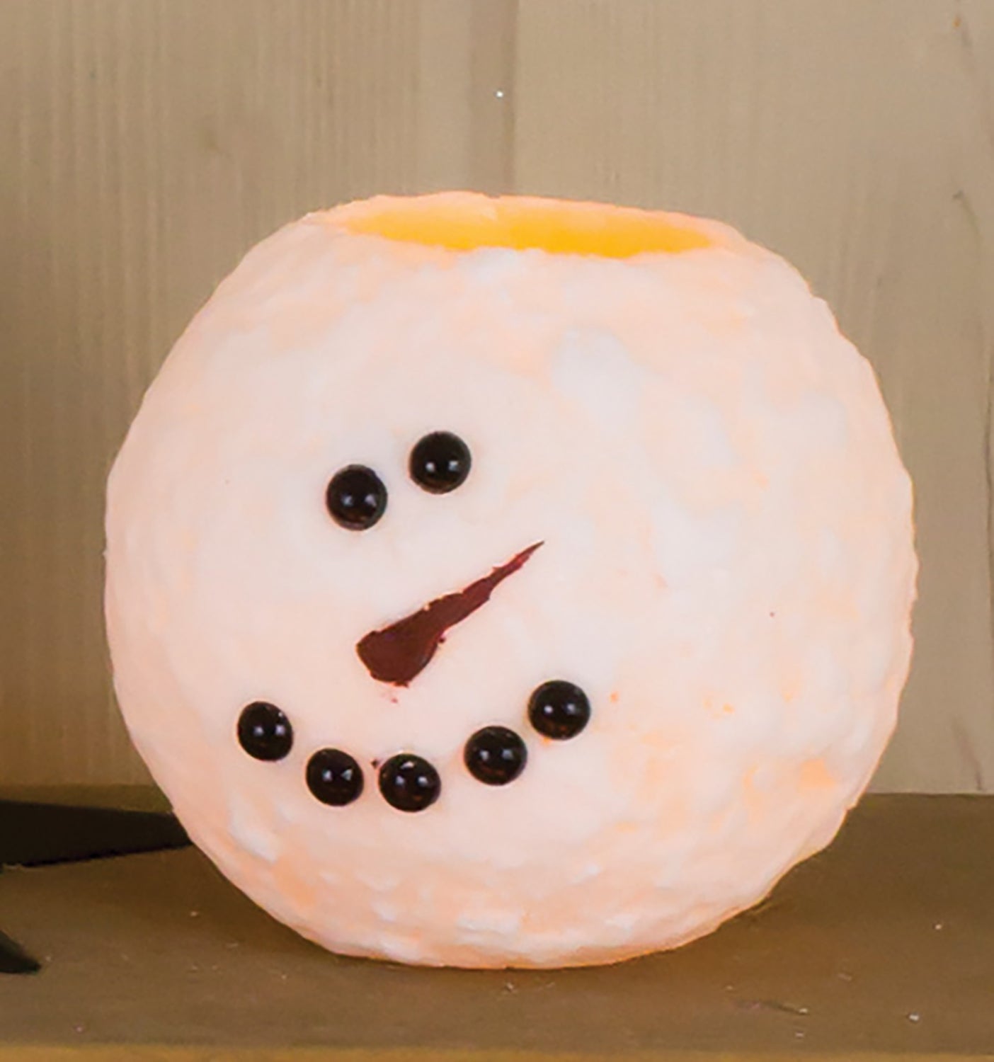 Small Round Snowman LED Candle