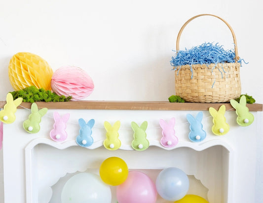 Puffy Felt Pastel Easer Bunny Banner